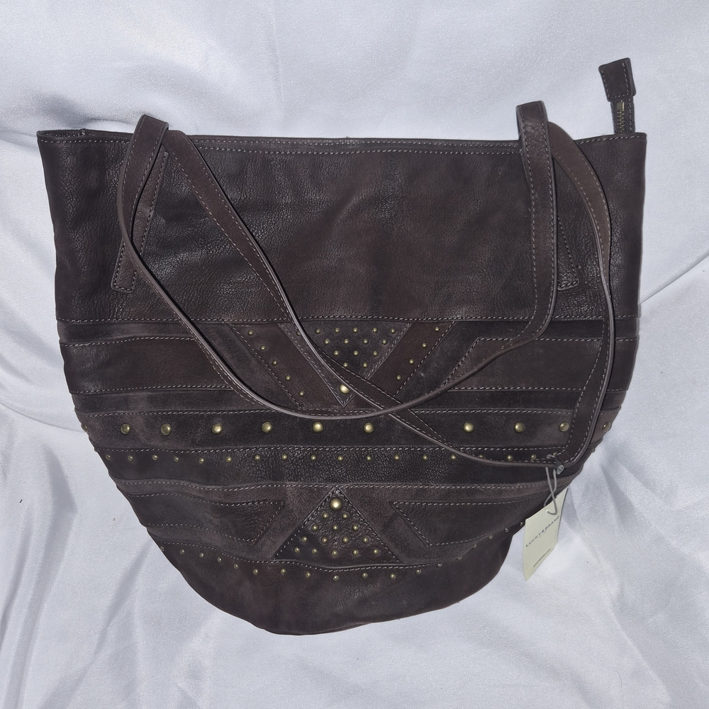 Lucky Brand Dark Brown Studded Shoulder Bag